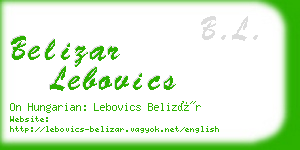 belizar lebovics business card
